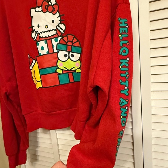 Aeropostale Red Christmas Hello Kitty cropped Full Zip Sweatshirt Women’s XXL - Picture 8 of 14